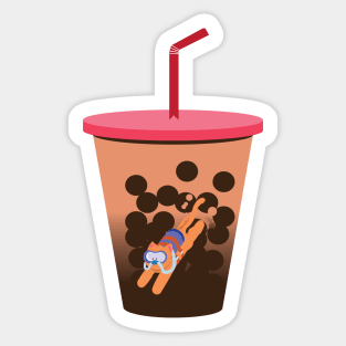 Diving for Milk Tea Pearls (Original Flavor) Sticker